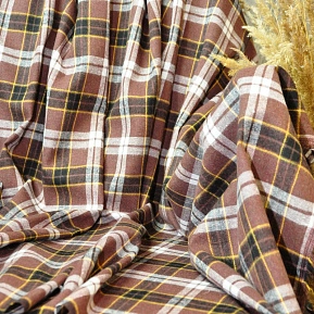 Ткань рубашечная фланель в клетку (коричневый)