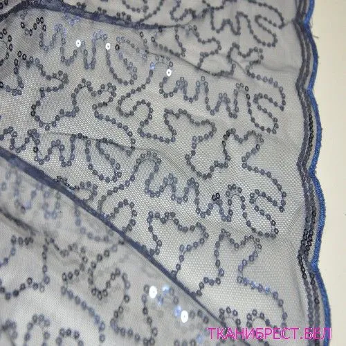 Пайетки на сетке (синий)