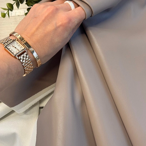 Экокожа на замшевой основе (капучино)