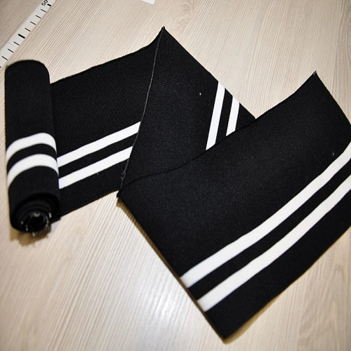 Манжет трикотажный (черный+белый)