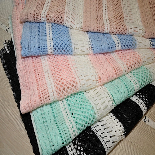 Кружево макраме (молочный+розовый)