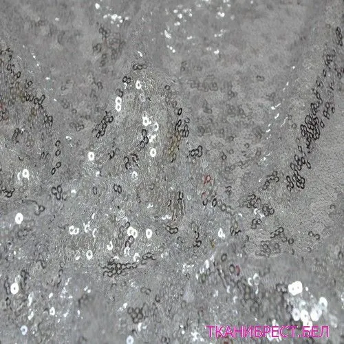 Пайетки на сетке (серебро)