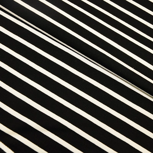 Футер 2-х нитка Полоска (черный фон белая полоска)