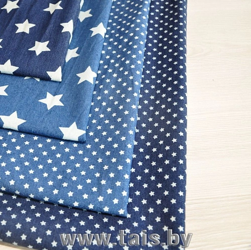 Джинс принт Звезды мелкие (синий)