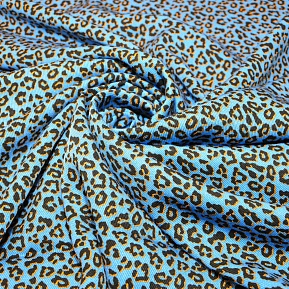 Штапель "Твил" Лео на васильковом фоне"