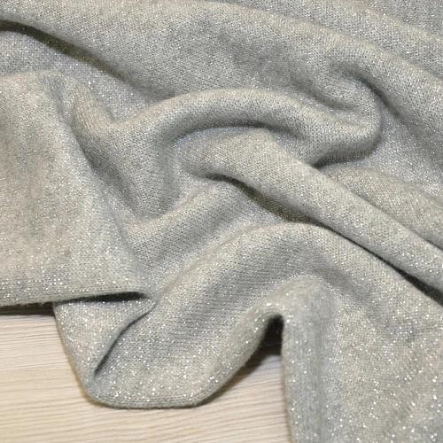 Трикотаж Ангора плотная с люрексом  (светло-серый)