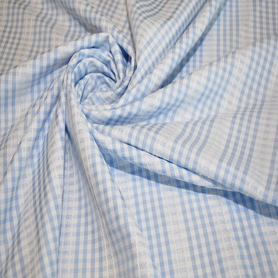 Рубашечный хлопок с кружевом  (голубой)