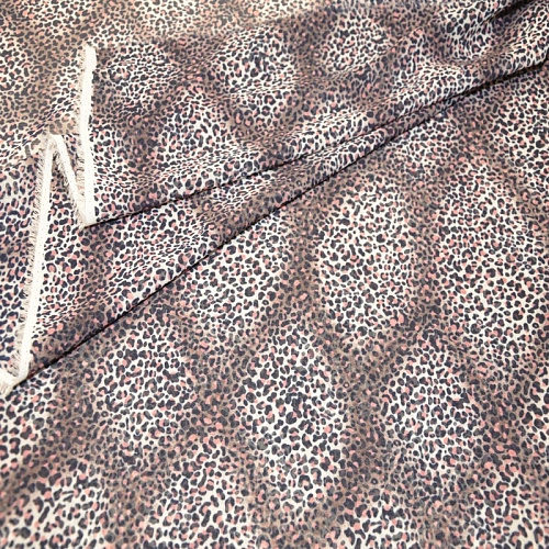 Шифон сахарный принт "Леопард розовый"