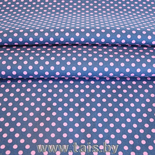 Джинс принт "Горох розовый"