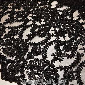 Вышивка на сетке с биссером (черный)