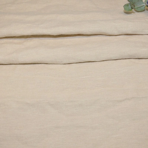 Лен умягченный с эффектом мятости (светлый беж)