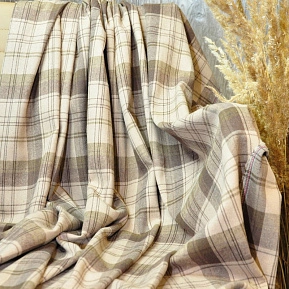 Ткань рубашечная фланель в клетку (бежевый)