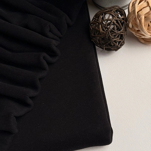 Футер 3-х нитка с эффектом велюра (черный)