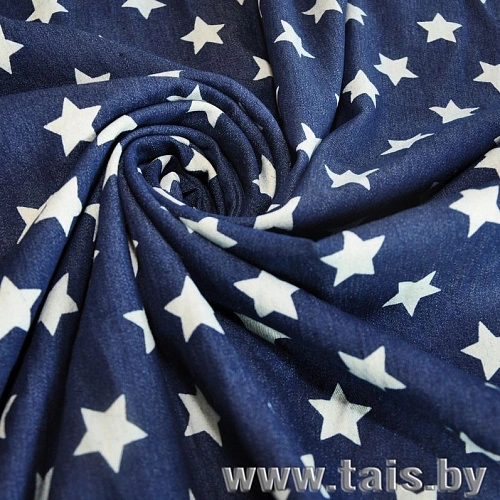 Джинс принт Звезды большие (синий)