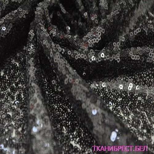 Пайетки на сетке (черный)