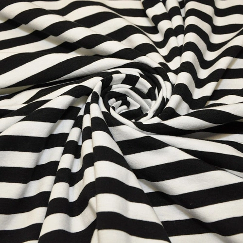 Кулирная гладь "Тельняшка" "1 см черный +белый"