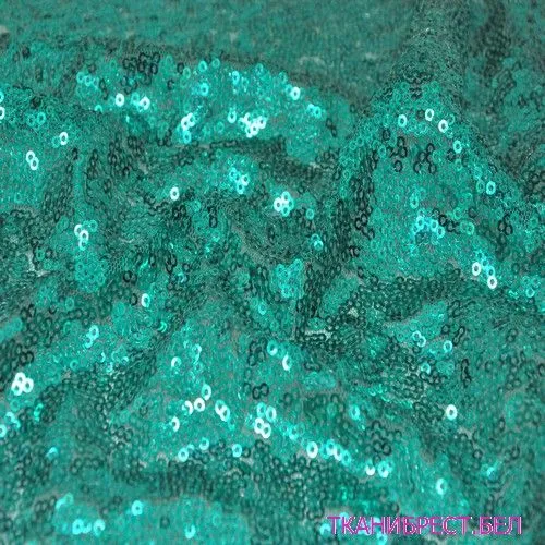 Пайетки на сетке (изумруд)