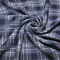 Костюмная ткань Полушерсть клетка (индиго)
