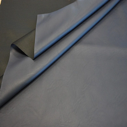 Кожзам на трикотажной основе (синий фактурный)