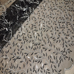 Вышивка на сетке (черный+серебро)