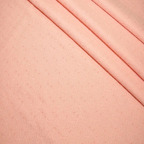 Батист вышитый "Цветочки" (пудра)