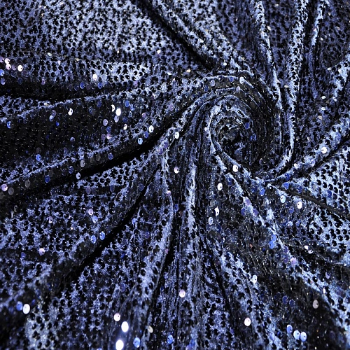 Пайетки на велюре (синий)