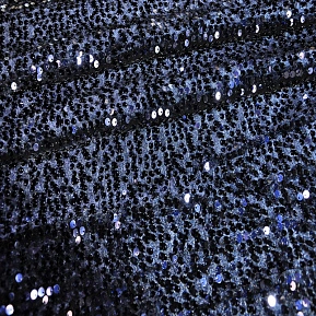 Пайетки на велюре (синий)