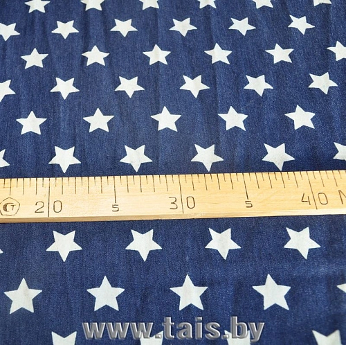 Джинс принт Звезды большие (синий)