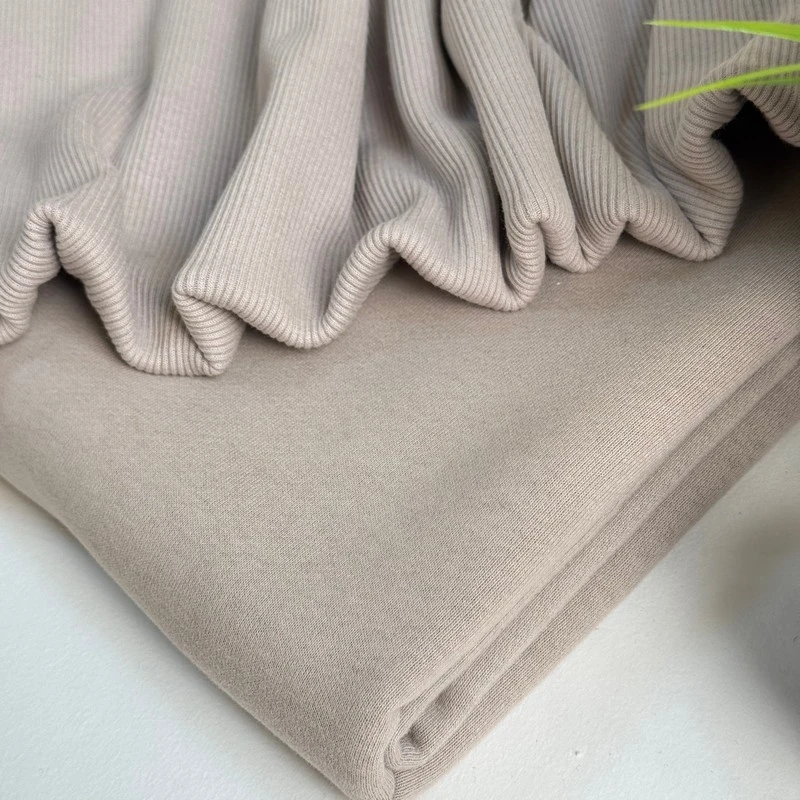 Футер 3-х нитка с эффектом велюра (бежевый) скидки на ткани в Минске оптом и в розницу | Трикотаж tais.by