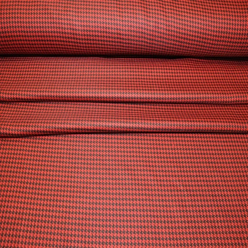 Костюмная ткань Полушерсть гусиная лапка (красный)