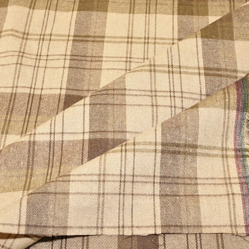 Ткань рубашечная фланель в клетку (бежевый)