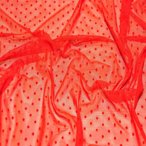 Сетка горох флок (красный)