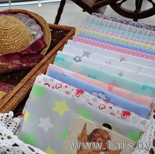 Ткань х/б для постельного белья "Горошек на голубом фоне"