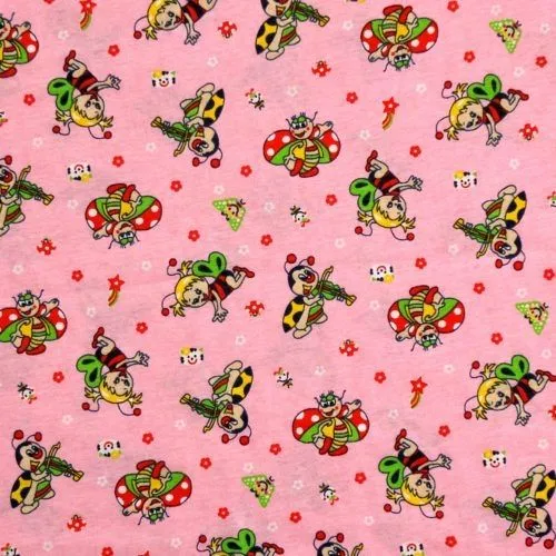 Кулирная гладь набивная "Божьи коровки"