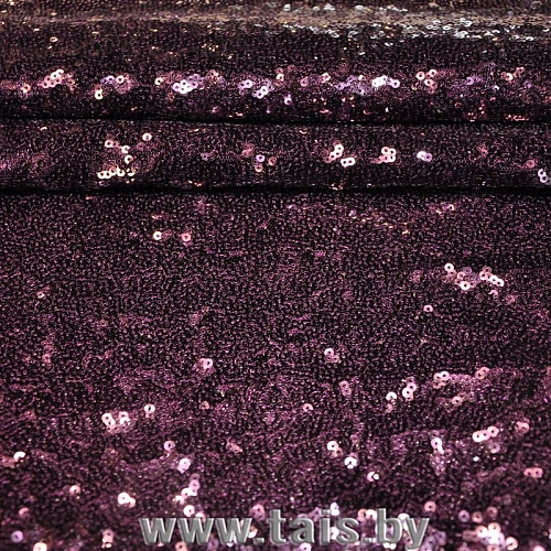 Пайетки на сетке (баклажан)