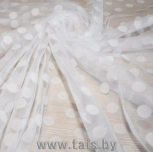 Сетка флок крупный горох (белый)