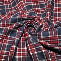 Костюмная ткань Полушерсть клетка (красный с синим)