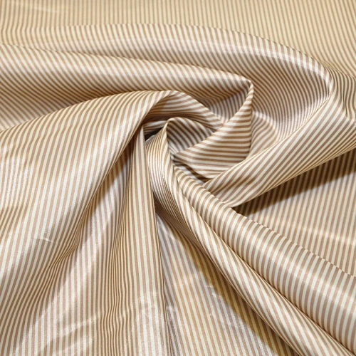 Подкладка нейлон принт полоска белый +кэмел