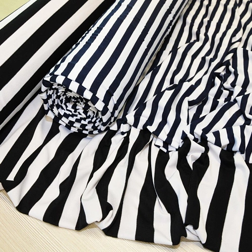 Вискоза  полоска  2 см (черный+белый)