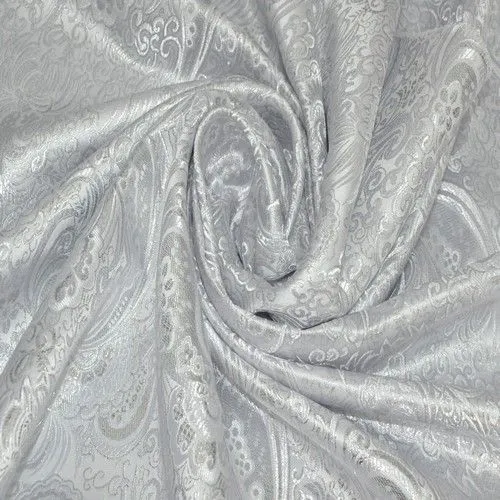 Парча жаккард (белый с серебром)