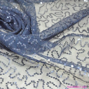 Пайетки на сетке (синий)