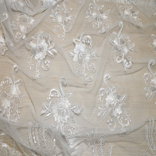 Вышивка на сетке  "Моника" (белый)