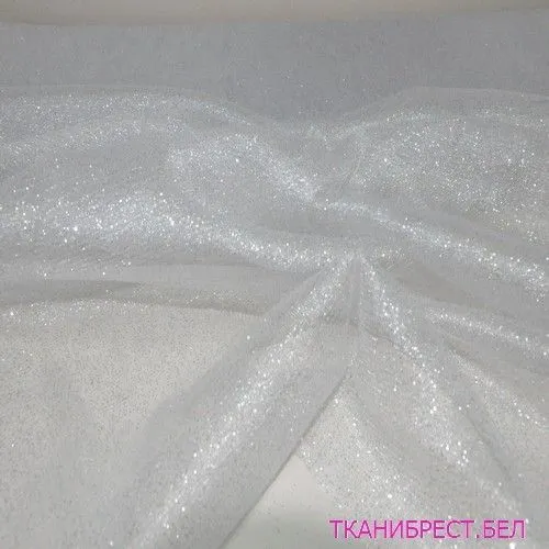 Фатин с блестками (белый)