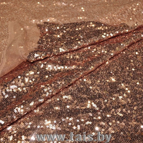 Пайетки на сетке (бронза)