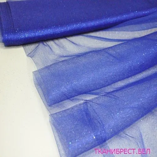 Фатин с блестками (василек)
