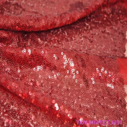 Пайетки на сетке (красный)