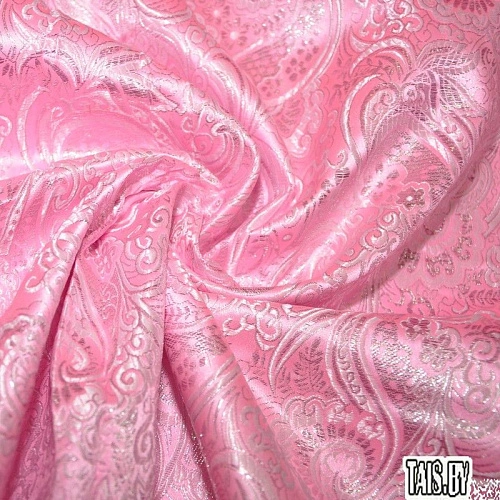 Парча жаккард (розовый с серебром)