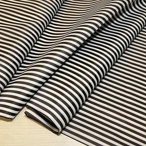 Подкладка нейлон принт полоска белый +черный