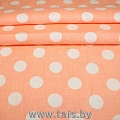 Хлопок принт "Крупный горох на персиковом фоне"