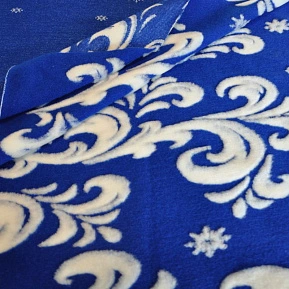 Мех жаккардовый "Новый год" синий